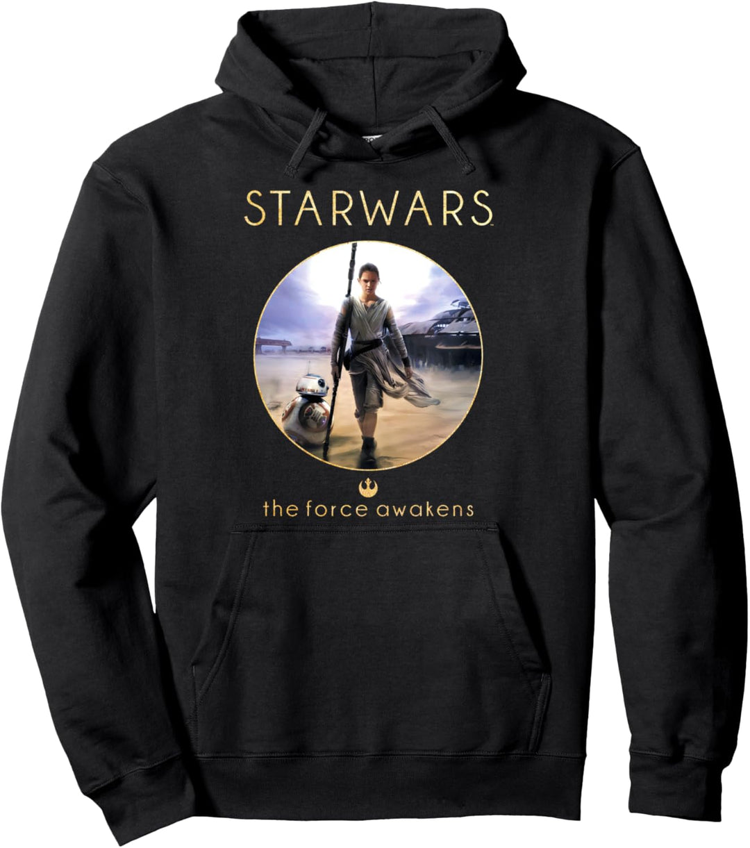 Star Wars Rey BB-8 Episode 7 Jakku Poster Pullover Hoodie