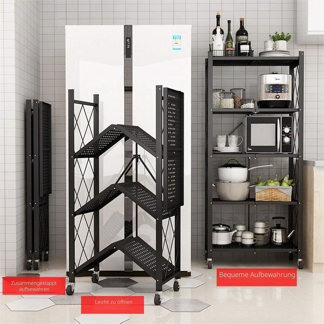 BRIGHTSHOW Aufbewahrungsregale, Schrank-Organizer und Aufbewahrung, 4 Ablagen, faltbares Metallregal