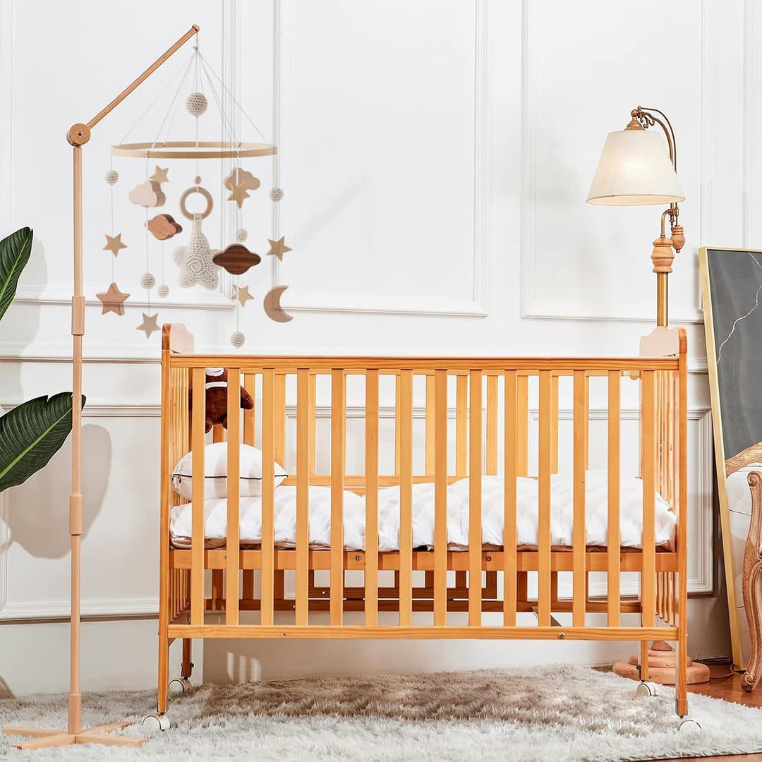 Mobile Halterung Holz, 1.6 M Minimalistisches Design Babybett Mobile Halterung, Stabile Struktur Hol