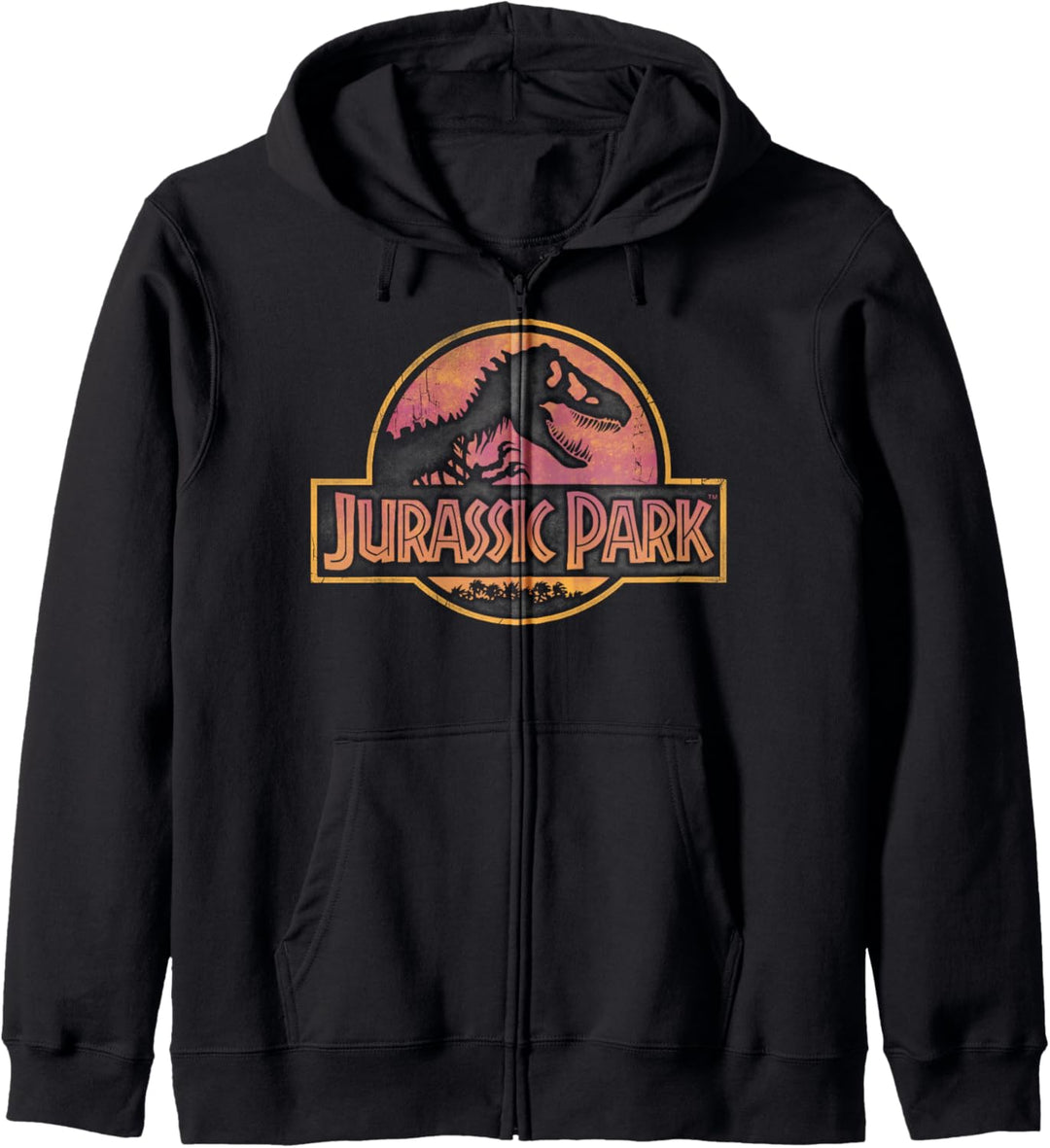 Jurassic Park Distressed Sunset Logo Kapuzenjacke