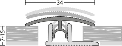 DQ-PP Übergangsprofil klick | Inklusive Basisprofil | Bodenschiene 34mm | Ausgleichsprofil | Edelsta