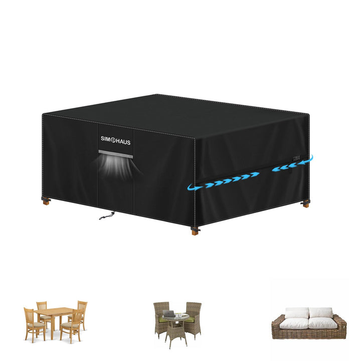 Abdeckplane Gartenmöbel Abdeckung Wasserdicht,Anti UV 420D Oxford Gewebe Gartentisch Abdeckung für G