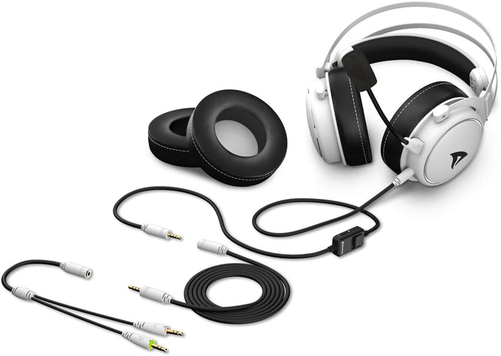 Sharkoon Skiller SGH50 Weiss, Hi-Res Audio Gaming Headset, Ohrumschliessend