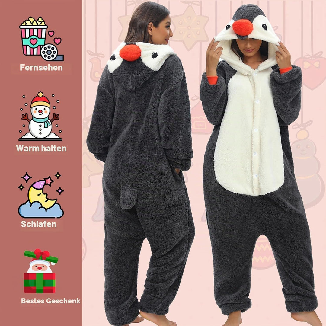 LATH.PIN Pyjamas Jumpsuit Panda Unisex Erwachsene Tier Onesie Cosplay Halloween Karneval Kostüme Dam