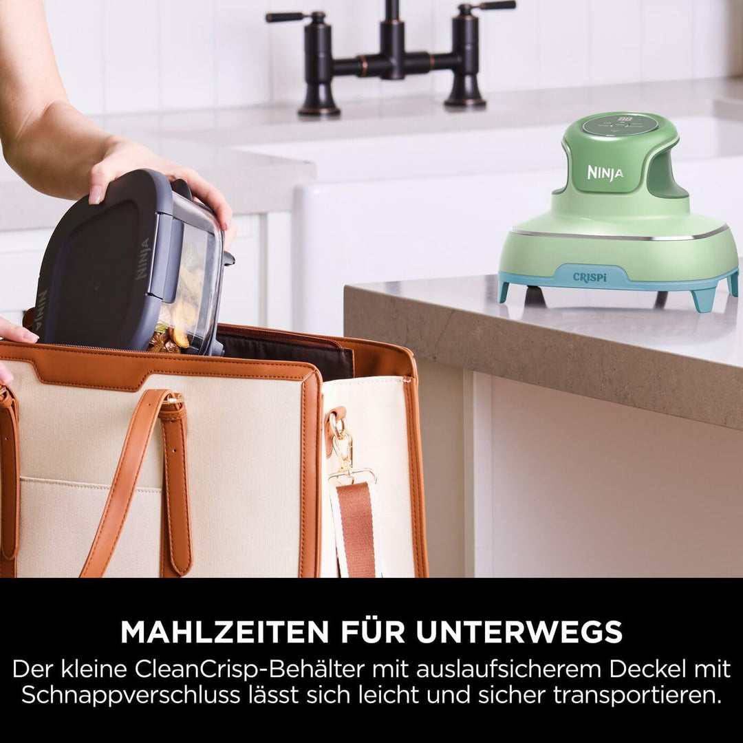 Ninja CRISPi Tragbare Heissluftfritteuse, 3,8 l & 1,4 l, 4-in-1: Heissluftfrittieren, Braten, Aufknu
