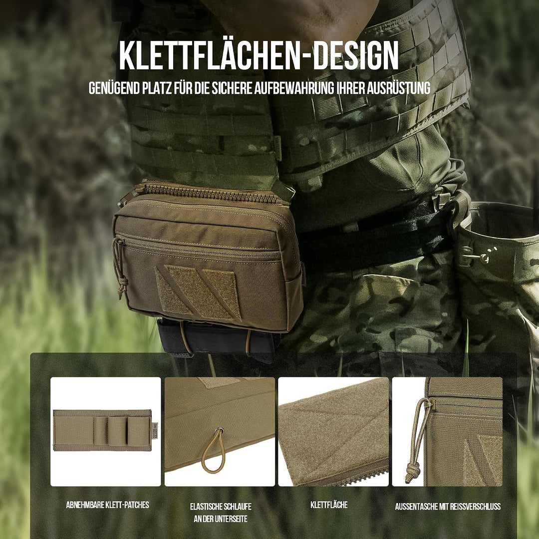 OneTigris Drop Down Pouch, PLUS1S Dump IFAK Pouch, Organizer Fronttasche für Taktische Weste Platten