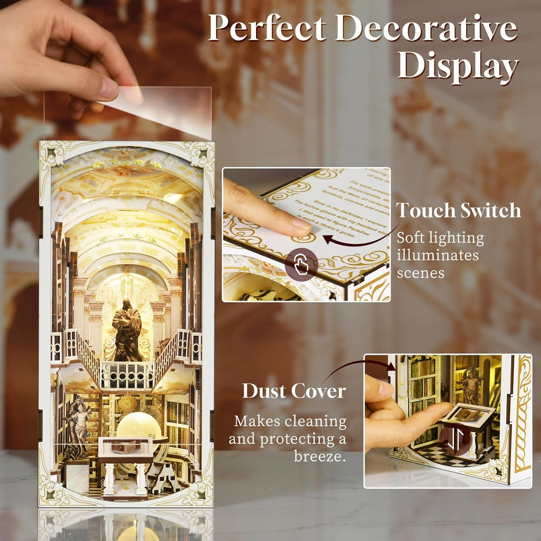 Book Nook Kit - Miniatur-DIY - Puppenhaus - 3D-Holzpuzzle - Buchstütze - Bücherregal - Dekoration mi