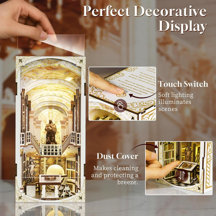 Book Nook Kit - Miniatur-DIY - Puppenhaus - 3D-Holzpuzzle - Buchstütze - Bücherregal - Dekoration mi