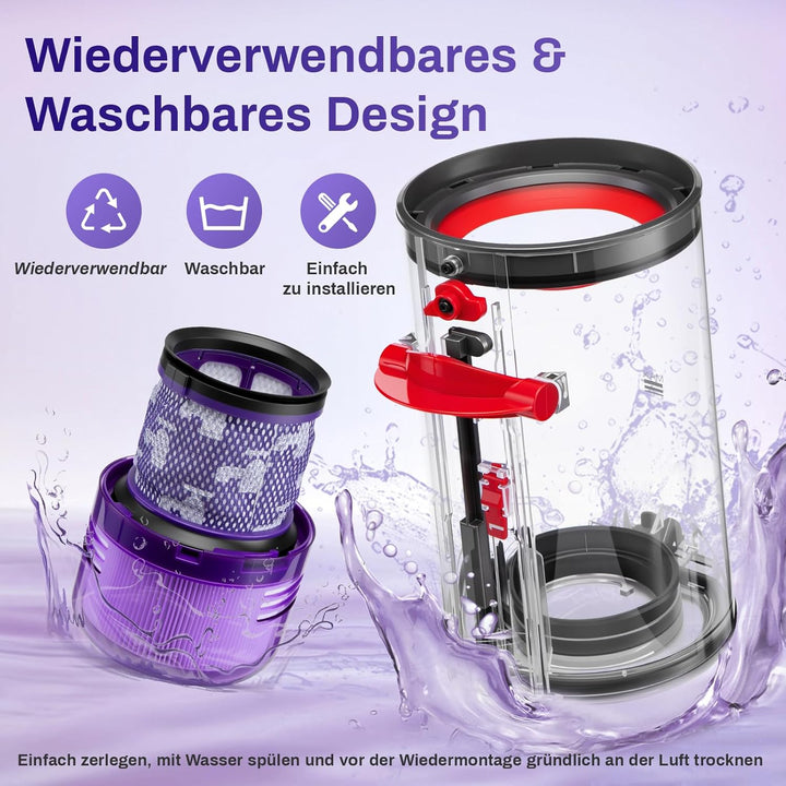 Verbesserter Staubbehälter für Dyson V11 V15 Zubehör Enthält Filter SV14 SV15 SV17 SV22 SV28 Staubsa
