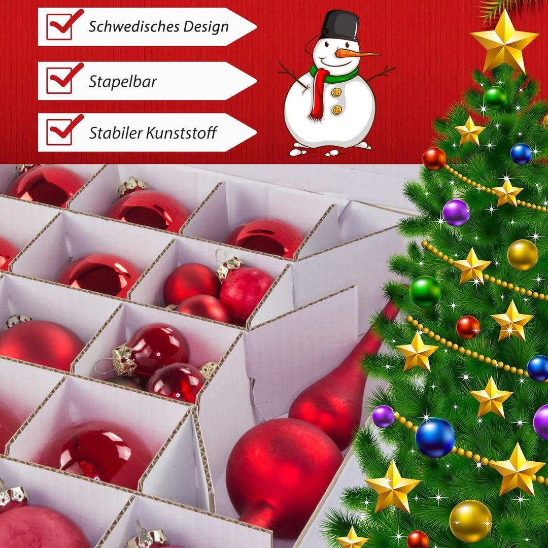 Weihnachtskugel Aufbewahrungsbox mit Deckel | Sichere & stilvolle Aufbewahrung für Weihnachten | Chr