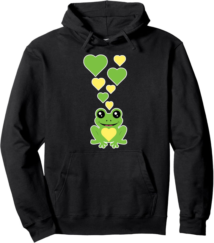 Netter Frosch mit Herzen Pullover Hoodie