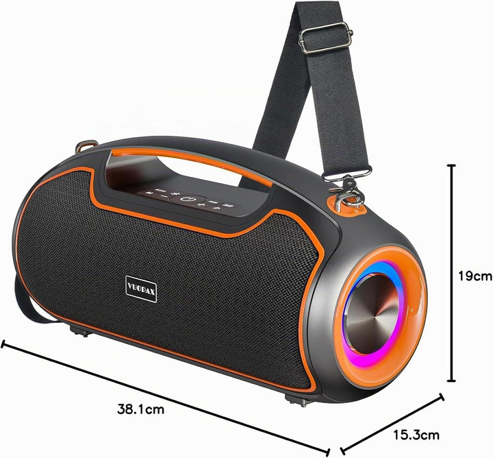 Bluetooth Lautsprecher, Tragbare Musikbox Bluetooth 5.3 mit 2 * Subwoofer,200W Spitzenleistung/Bass