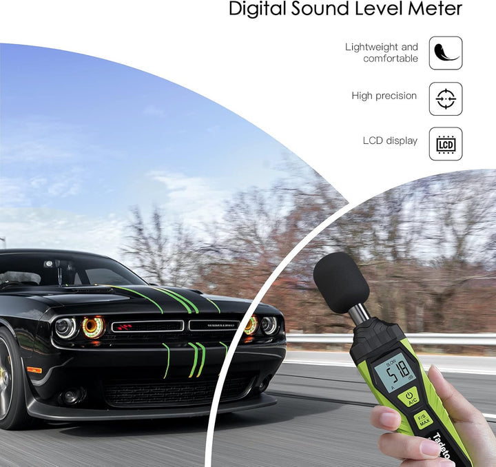 Schallpegelmessgerät, Tadeto Digital Tragbare Schallpegelmesser 30dB bis 130dB mit LCD-Display A/C G
