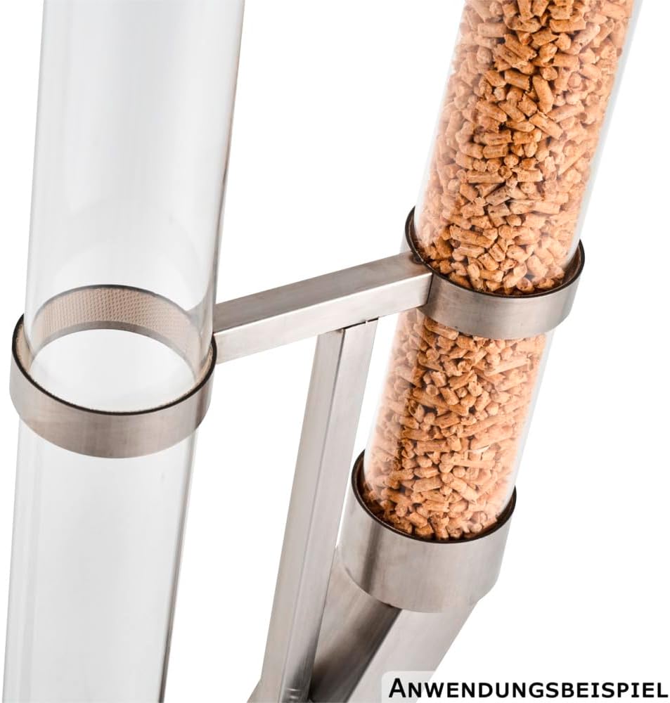 Feuerrohr aus Edelstahl & Glas - Pelletfackel für aussen - Outdoor Feuersäule für Pellets
