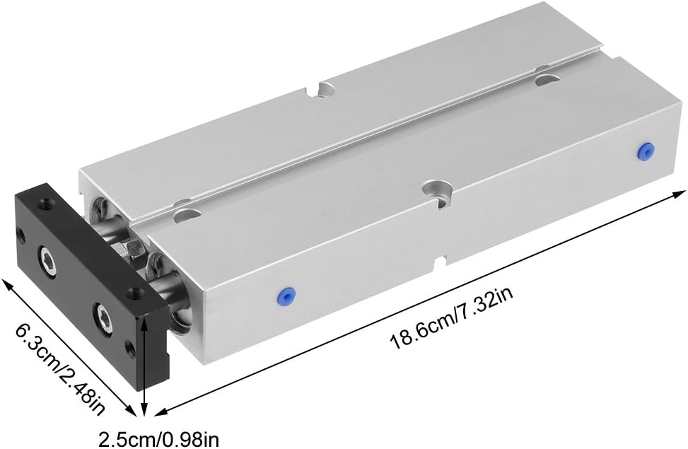 20mm Bohrung 100mm Hub Doppelstange Doppeltwirkend Hochwertiger pneumatischer Luftzylinder aus Alumi