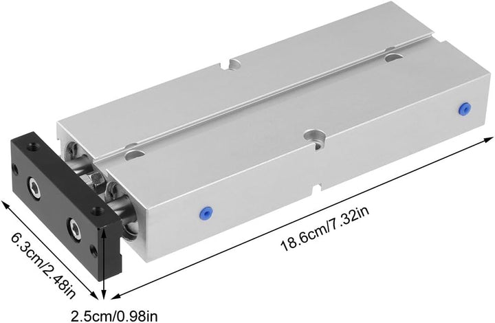20mm Bohrung 100mm Hub Doppelstange Doppeltwirkend Hochwertiger pneumatischer Luftzylinder aus Alumi
