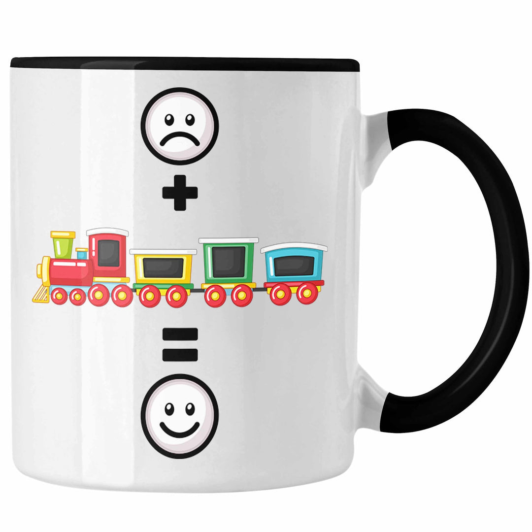 Trendation - Eisenbahn Tasse Geschenk für Eisenbahner Modelleisenbahn :(+ Eisenbahner = :) Lustige G