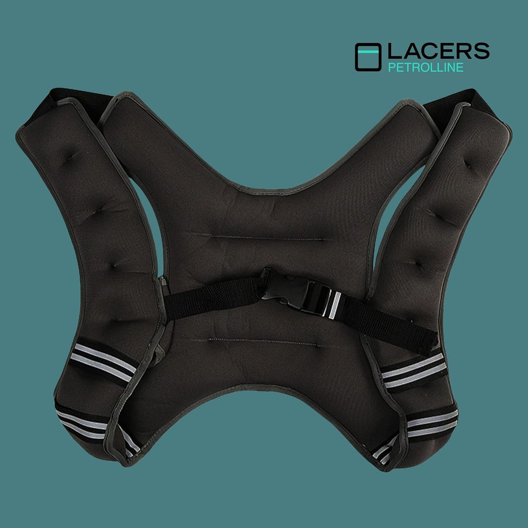 Lacers Petrolline verstellbare Gewichtsweste 3-10kg, Schwarz – für Fitness, Gymnastik, Krafttraining