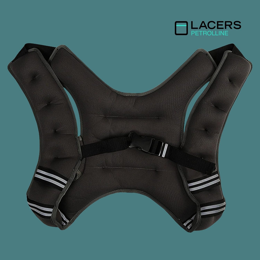 Lacers Petrolline verstellbare Gewichtsweste 3-10kg, Schwarz – für Fitness, Gymnastik, Krafttraining