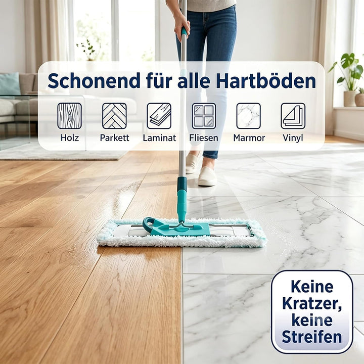 4er Pack Ersatz-Wischbezüge Kompatibel mit Leifheit Profi XL Micro Duo und Cotton Plus, 42 cm Bodenw