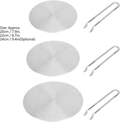 24cm Edelstahl Induktion Adapterplatte mit Abnehmbar Griff, Hitze Diffusor Induktions Platte Zwische