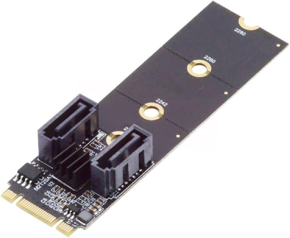 cablecc PCI Express NGFF Key B+M zu SATA 3.0 6 Gbps Dual Ports Vertical Adapter Converter Festplatte
