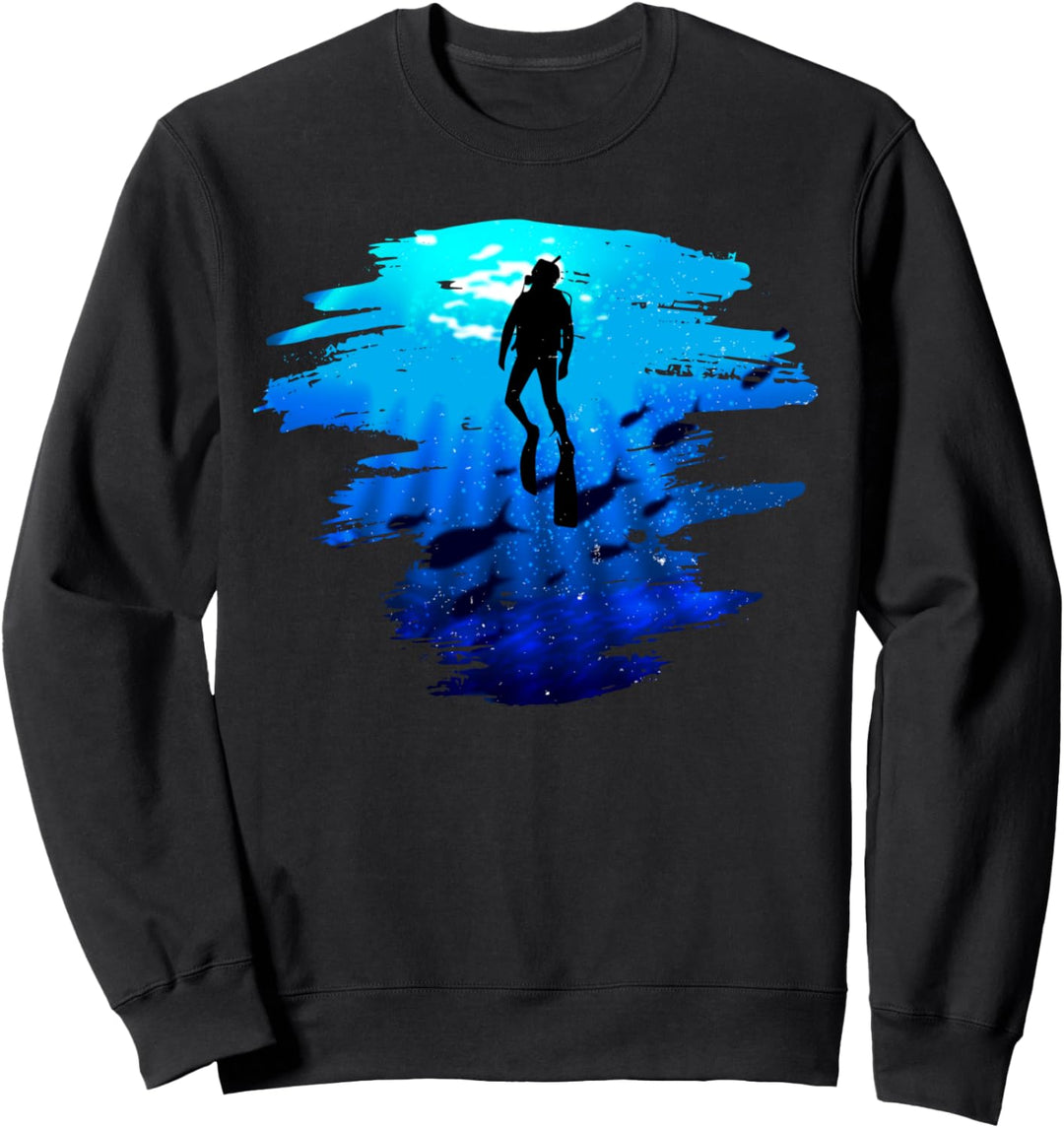 Tauchen Tshirt für Scuba Diving Dive Apnoe Tauchsport Herren Sweatshirt