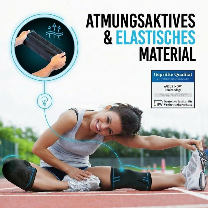 AGILE NOW® Kniebandage 2er Set Premium stabilisiert & schützt die Gelenke bei jeder Bewegung, Knie B