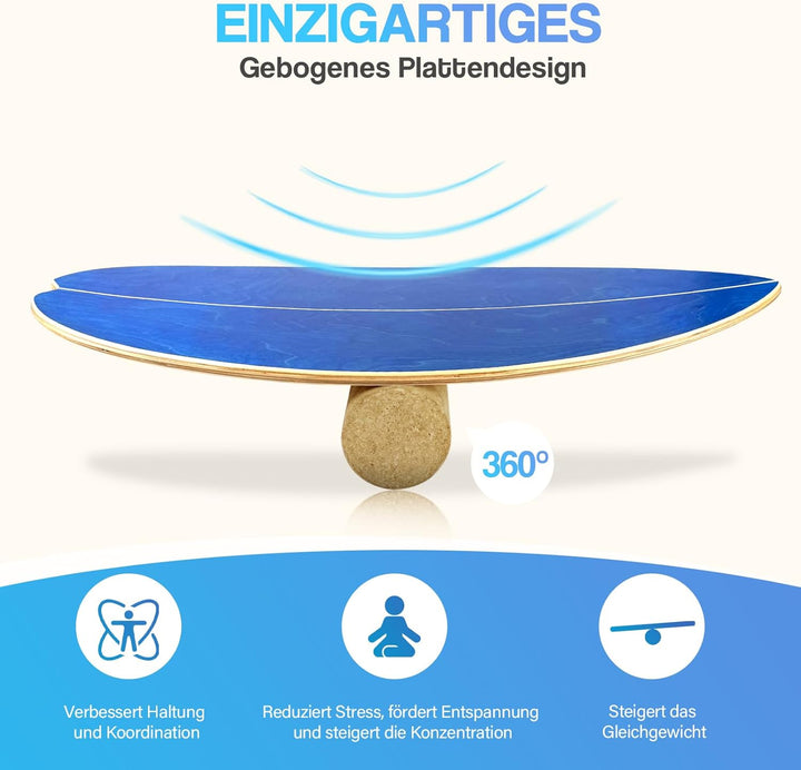 Balance Board, Balance Board mit Halbkugel, Surf Balance Wackelbrett Kinder & Erwachsene, Surfboard
