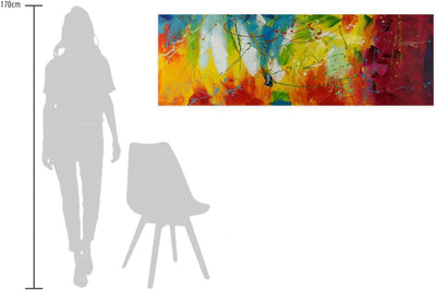 KunstLoft Leinwandbild | 100% HANDGEMALT | 150x50cm | Gemälde 'Bright Future' | Abstrakt | Bunt | Wa