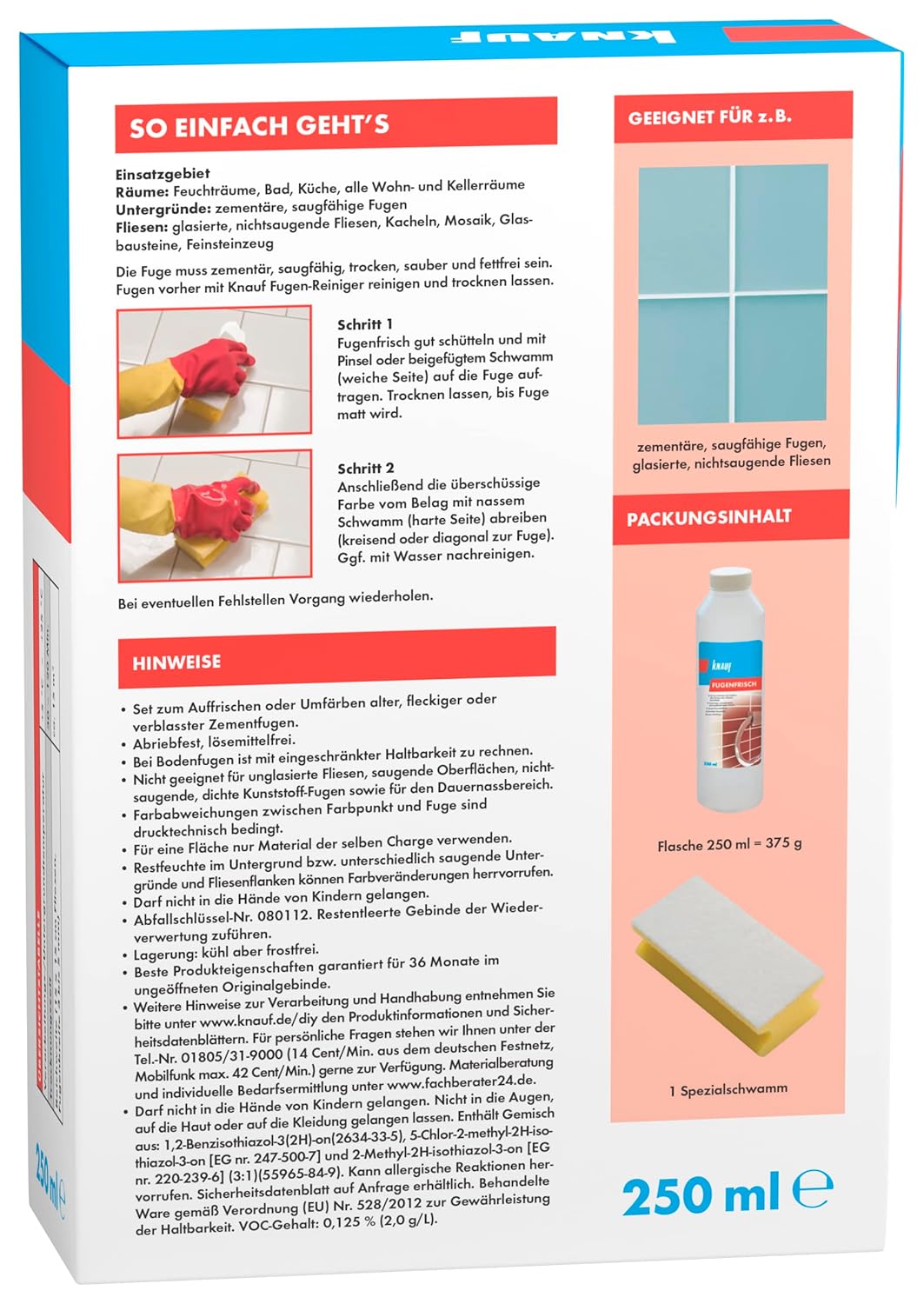 Knauf Speziallack zum Auffrischen Oder Einfärben von Verblassten Zementfugen, 250 ml, Silber-Grau Si