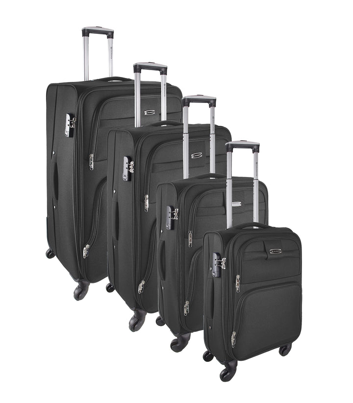 Goldhofer® Reisekoffer Set in 4 Grössen und 4 Farben (Schwarz), Schwarz
