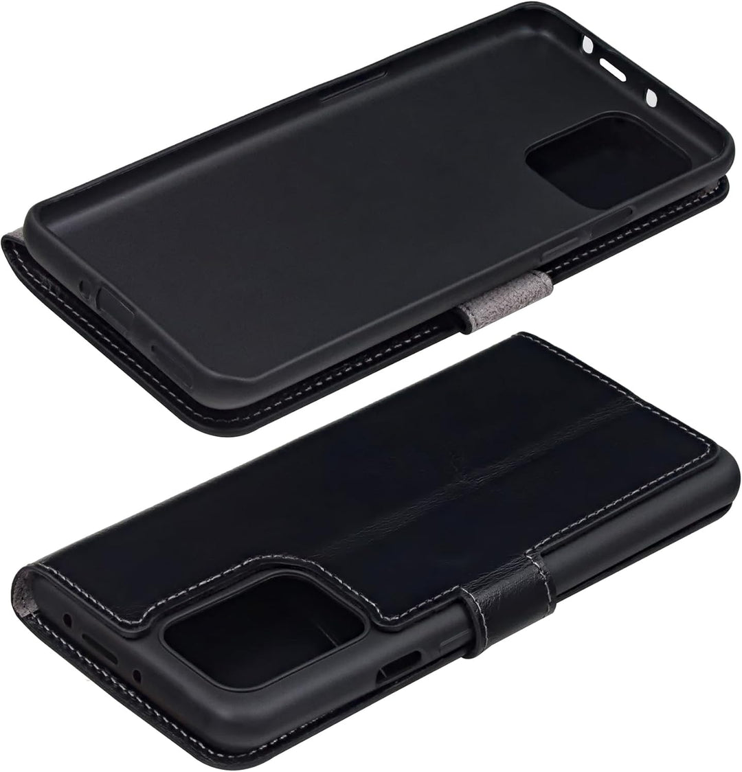 Suncase Book-Style Hülle kompatibel mit Xiaomi Redmi Note 12 Pro 5G Leder Tasche (Slim-Fit) Lederhül
