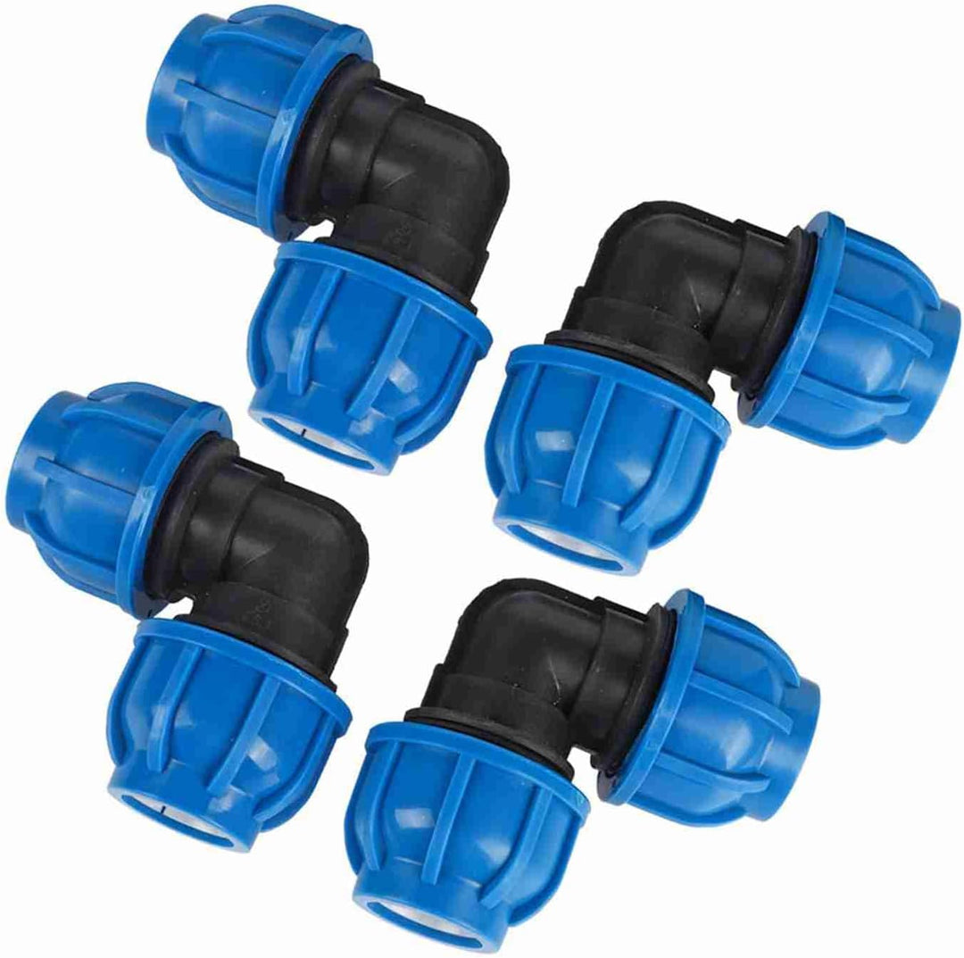 Garosa 4Pcs PE-Kunststoff 32mm Bis 32mm Winkelverbinder-Rohrfitting für PPR, PE, PVC und Andere Wass