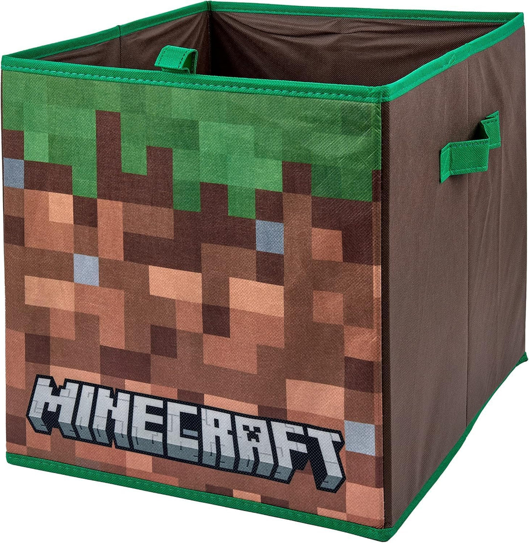 HOX Kids Faltbare Aufbewahrungsbox Stoff Spielzeug Aufbewahrungswürfel mit Griffen - Minecraft