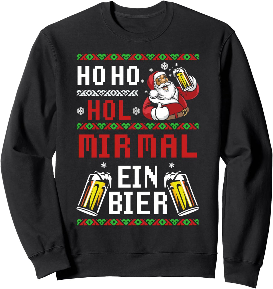 Ho Hol Mir Mal Ein Bier Weihnachten Weihnachtsmann Lustiges Sweatshirt