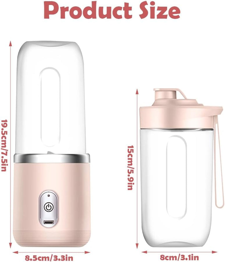 Tragbarer Mixer, 400ML Portable Blender mit Ersatzbecher, USB Wiederaufladbar Mixer Smoothie Maker t