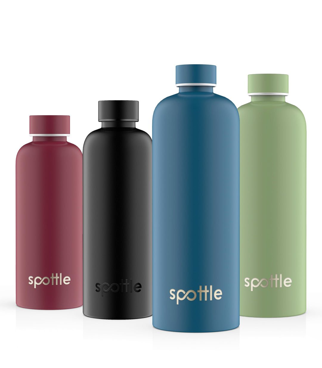 spottle Edelstahl Trinkflasche 1L – Thermosflasche aus Metall, doppelwandig, vakuumisoliert, Kohlens