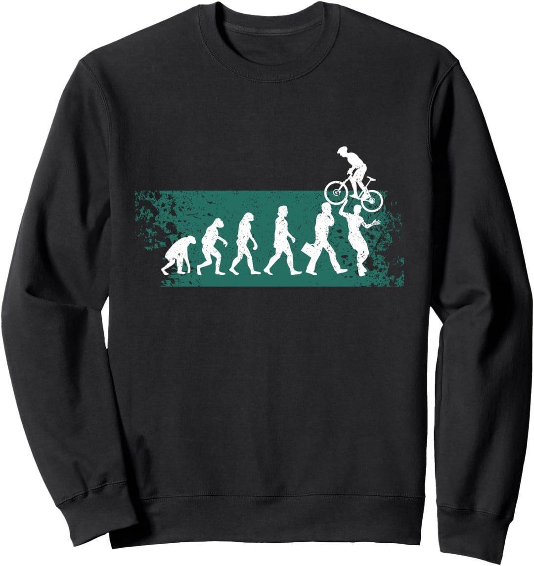 Biker Evolution Fahrradfahrer Bike Mountainbike Sportler Sweatshirt