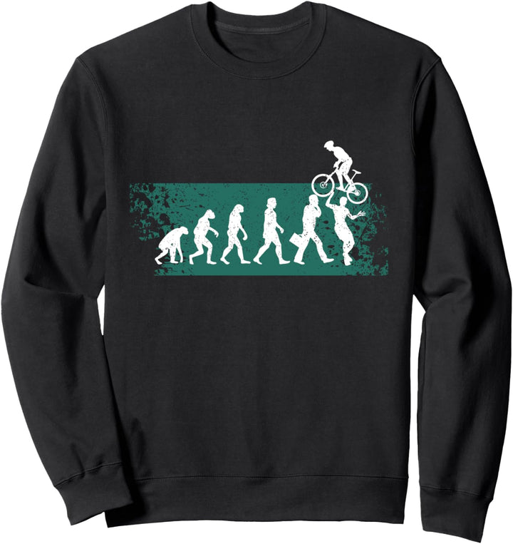 Biker Evolution Fahrradfahrer Bike Mountainbike Sportler Sweatshirt