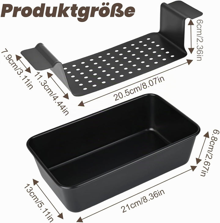 Karbonstahl Brotbackform, Hackbratenform mit Ablaufschale, Brotbackformen, Karbonstahl Brotformen, K