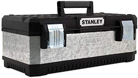 Stanley Werkzeugbox Metall-Kunststoff (galvanisiert, 23 Zoll, mit Vorhängeschloss, Metallschliessen,