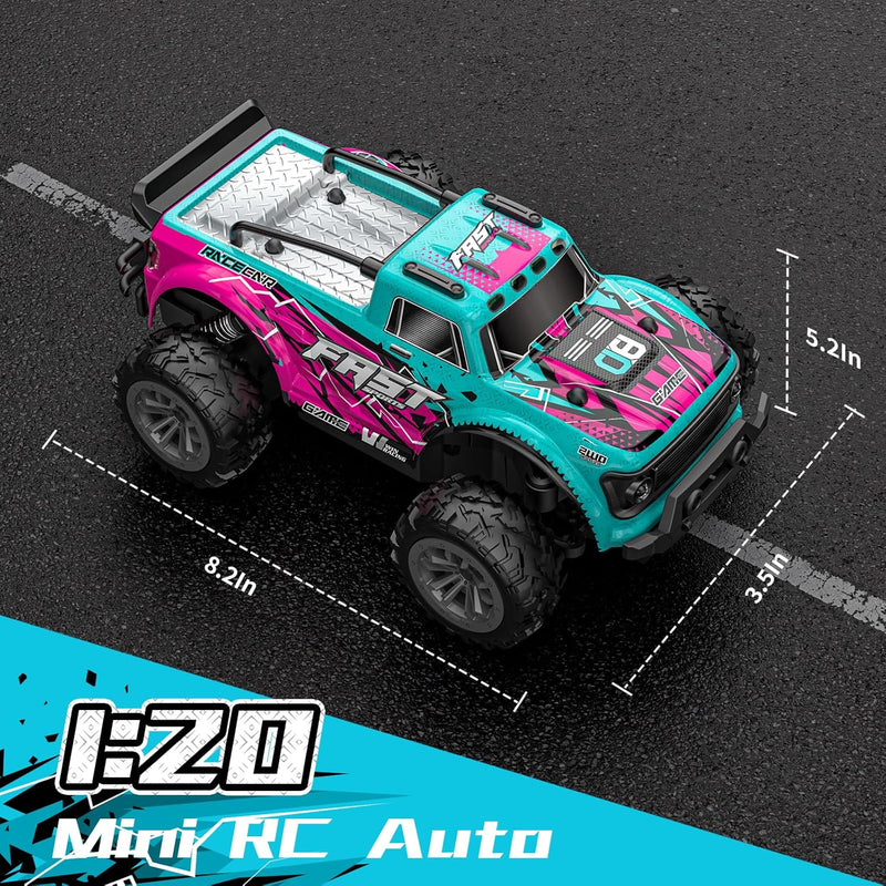 EVARY Ferngesteuertes Auto ab 3 4 5 6 8 Jahre Jungen Mädchen, 1:20Ferngesteuerter Monstertruck Ferng