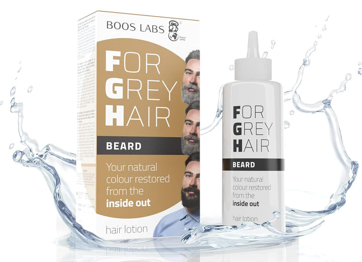 BOOS LABS For Grey Hair for Beard Gegen graues Bart, gesunde Alternative zu Bart Färben, Bartwurzel-
