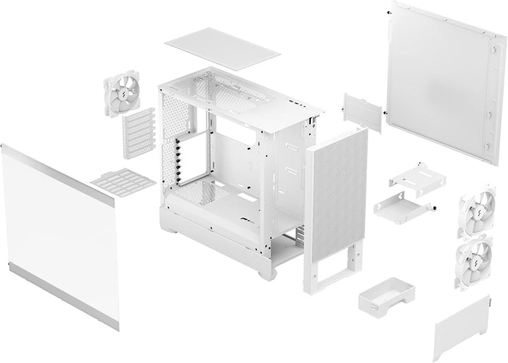 Fractal Design Pop Air RGB White - Tempered Glass Clear Tint - Honeycomb Mesh Front – TG Side Panel