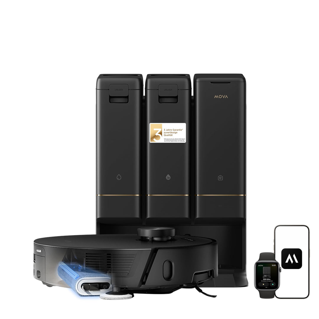 Mova Z50 Ultra saugroboter mit wischfunktion mit 19,000 Pa, 18N Abwärtsdruck, Lift-Mopp & Bürste, Tr