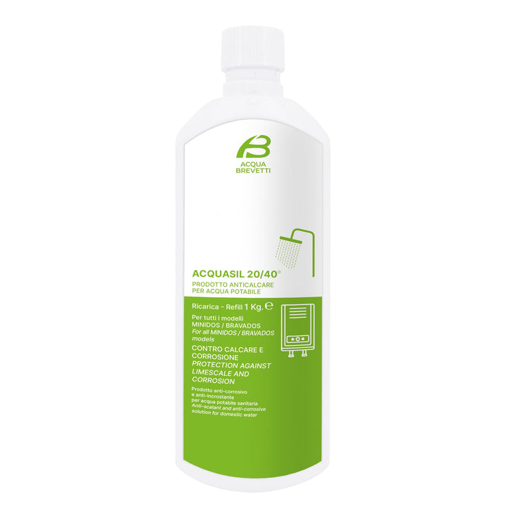 Acquabrevetti Aquasil Flüssigkeit 20/40® in der Flasche 1 l für Dosierpumpen MiniDos und BravaDos