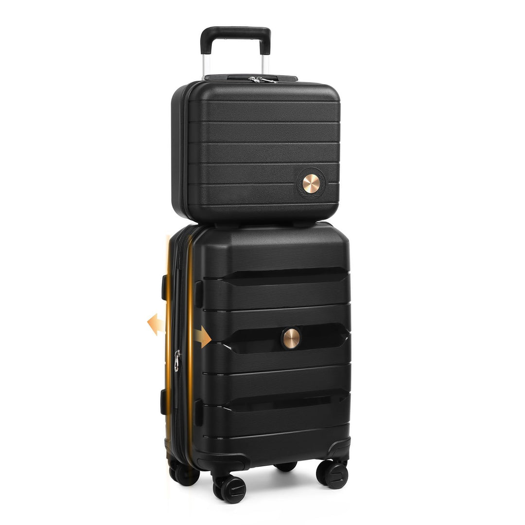 Sea choice Hartschalen Koffer Trolley Erweiterbar Kabinen Handgepäck 100% PP Leicht Reisekoffer mit