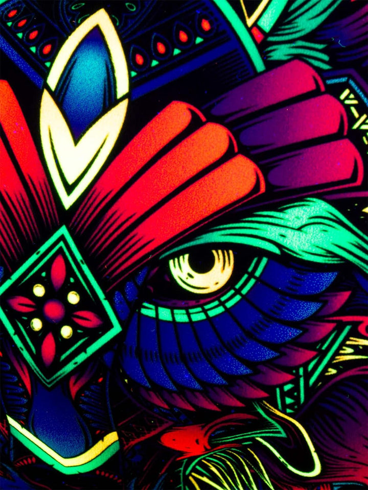 PSYWORK Schwarzlicht Kissen Neon Sentymo Wolf, 60x60cm