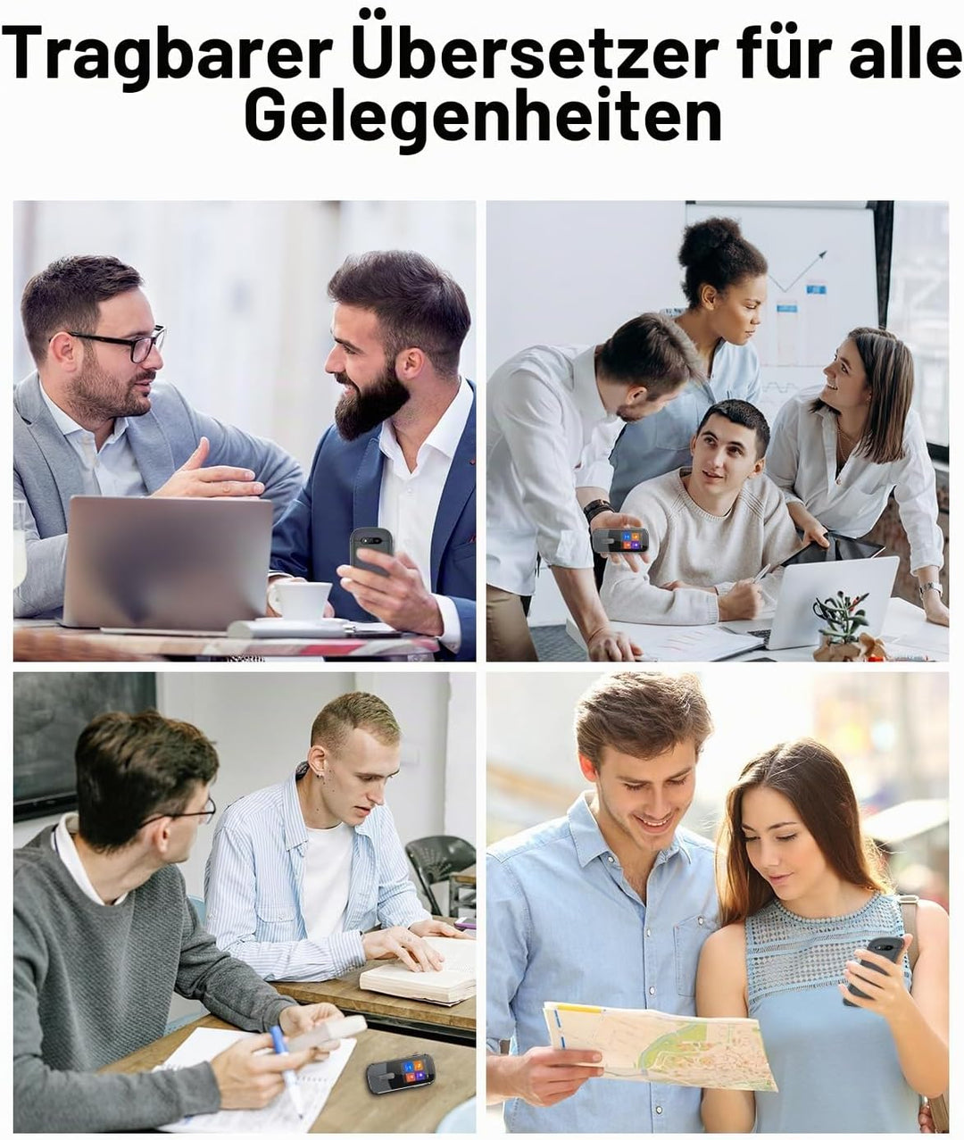 Sprachübersetzer Gerät Kein WLAN erforderlich, Zwei-Wege-Echtzeit-Sprachübersetzungsgerät, 144 Sprac
